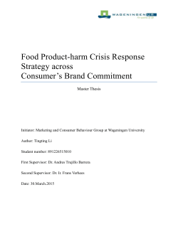 Food Product-harm Crisis Response Strategy across Consumer`s