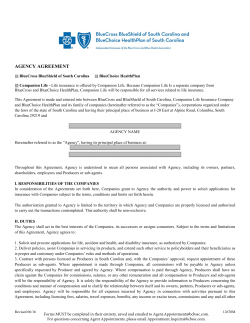 agency agreement - BlueChoice HealthPlan