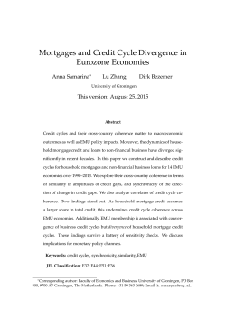 Mortgages and Credit Cycle Divergence in Eurozone Economies