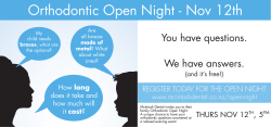 Orthodontic Open Night - 2015 DLE