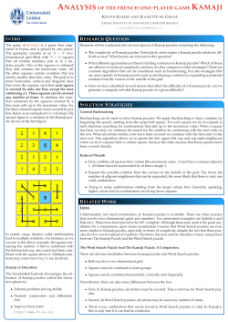 analysis of the french one-player game kamaji