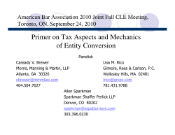 Primer on Tax Aspects and Mechanics of Entity Conversion