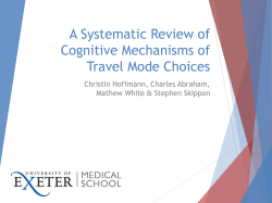 A Systematic Review of Cognitive Mechanisms of Travel Mode