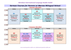 German Courses for Parents at Obersee Bilingual School A2 A2 A2