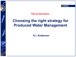 Choosing the right strategy for Produced Water Management