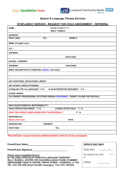 Child Referral Form - Willy Russell Centre