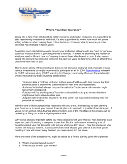What`s Your Risk Tolerance?