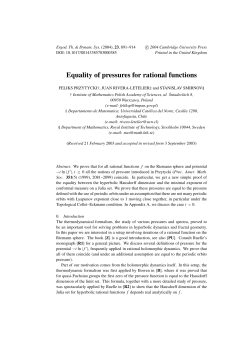 Equality of pressures for rational functions