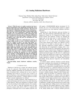 A2: Analog Malicious Hardware - EECS @ Michigan