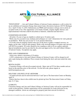 Call for Artists: INNOVATION - Consumers Energy