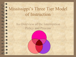 Mississippi`s Three Tier Model of Instruction