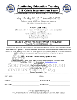 Continuing Education Training CIT Crisis Intervention Team May 1st