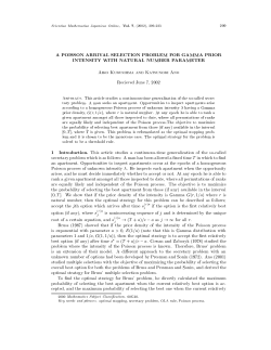 a poisson arrival selection problem for gamma prior intensity with