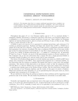 CONDITIONAL EXPECTATIONS ONTO MAXIMAL ABELIAN