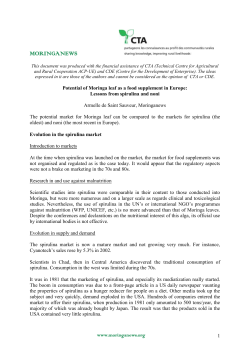 Lessons from spirulina and noni