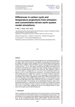 Differences in carbon cycle and temperature projections from