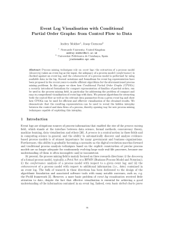 Event Log Visualisation with Conditional Partial Order Graphs: from
