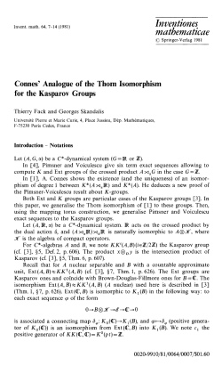 Connes` analogue of the Thom isomorphism for the Kasparov groups
