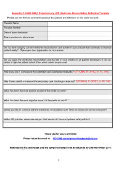 Tools to support the medicines reconciliation