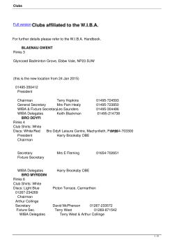 Full version Clubs affiliated to the WIBA