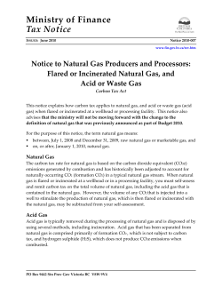 Flared or Incinerated Natural Gas and Acid Waste Gas