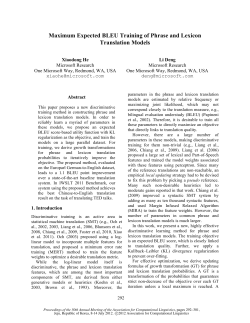 Maximum Expected BLEU Training of Phrase and Lexicon