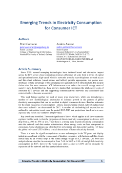 Emerging Trends in Electricity Consumption for