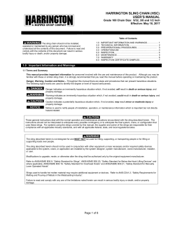 harrington sling chain (hsc) user`s manual