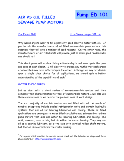 air vs oil filled sewage pump motors