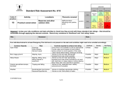 Standard Risk Assessment for Public Events