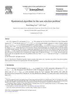 Randomized algorithm for the sum selection problem