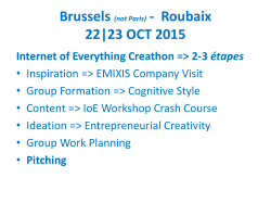 23 OCT 2015 Internet of Everything Creathon => 2-3 étapes