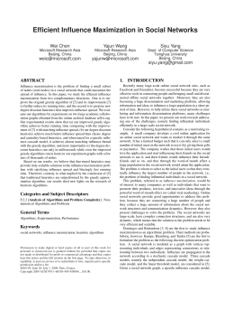 Efficient Influence Maximization in Social Networks