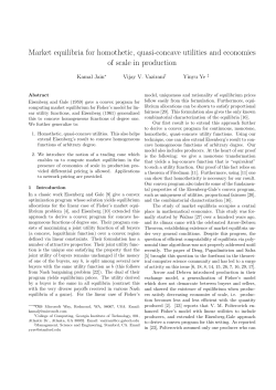 Market equilibria for homothetic, quasi