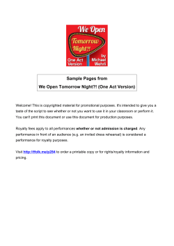 Sample Pages from We Open Tomorrow Night?! (One