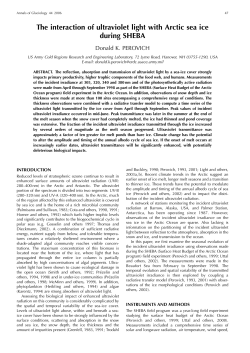 The interaction of ultraviolet light with Arctic sea ice during SHEBA