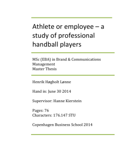 a study of professional handball players