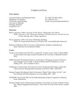 Janzen CV March2014 - University of Manitoba