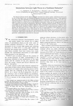 Interactions between Light Waves in a Nonlinear Dielectric*