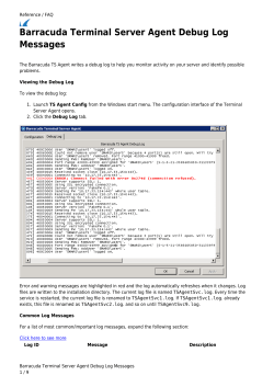 Barracuda Terminal Server Agent Debug Log Messages
