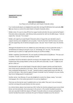 IMMMEDIATE RELEASE PRESS RELEASE