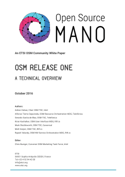 osm release one - Open Source MANO