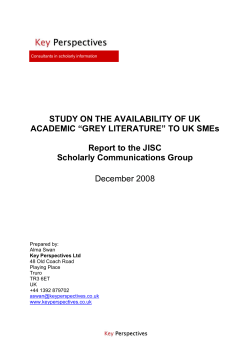 Study on the availability of UK academic" grey literature" to UK