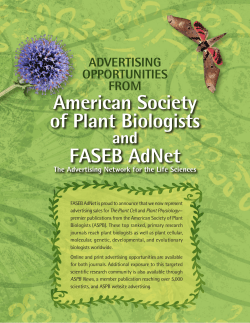 American Society of Plant Biologists FASEB AdNet