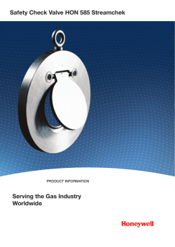 Safety Check Valve HON 585 Streamchek Serving the Gas Industry