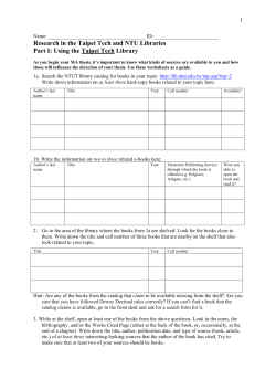 Finding Library Resources for Your MA Thesis