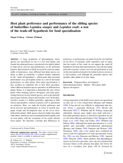 Host plant preference and performance of the sibling species of