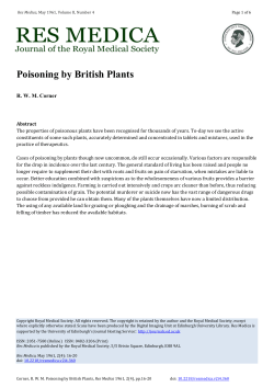 Poisoning by British Plants - University of Edinburgh Open Journals
