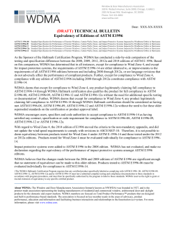 TECHNICAL BULLETIN Equivalency of Editions of ASTM E1996