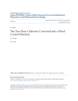 The Two-Row Cultivator Converted into a Weed